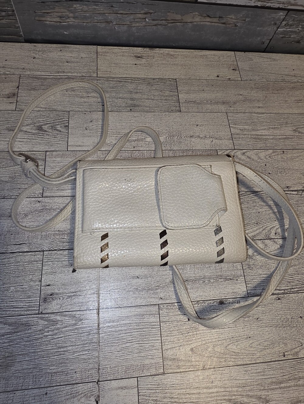 Brighton Cream Leather Crossbody with Braided Trim and Silver Accent - Picture 4 of 4